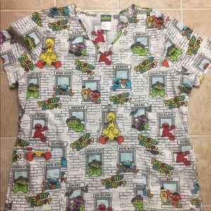 Sesame Street scrub top